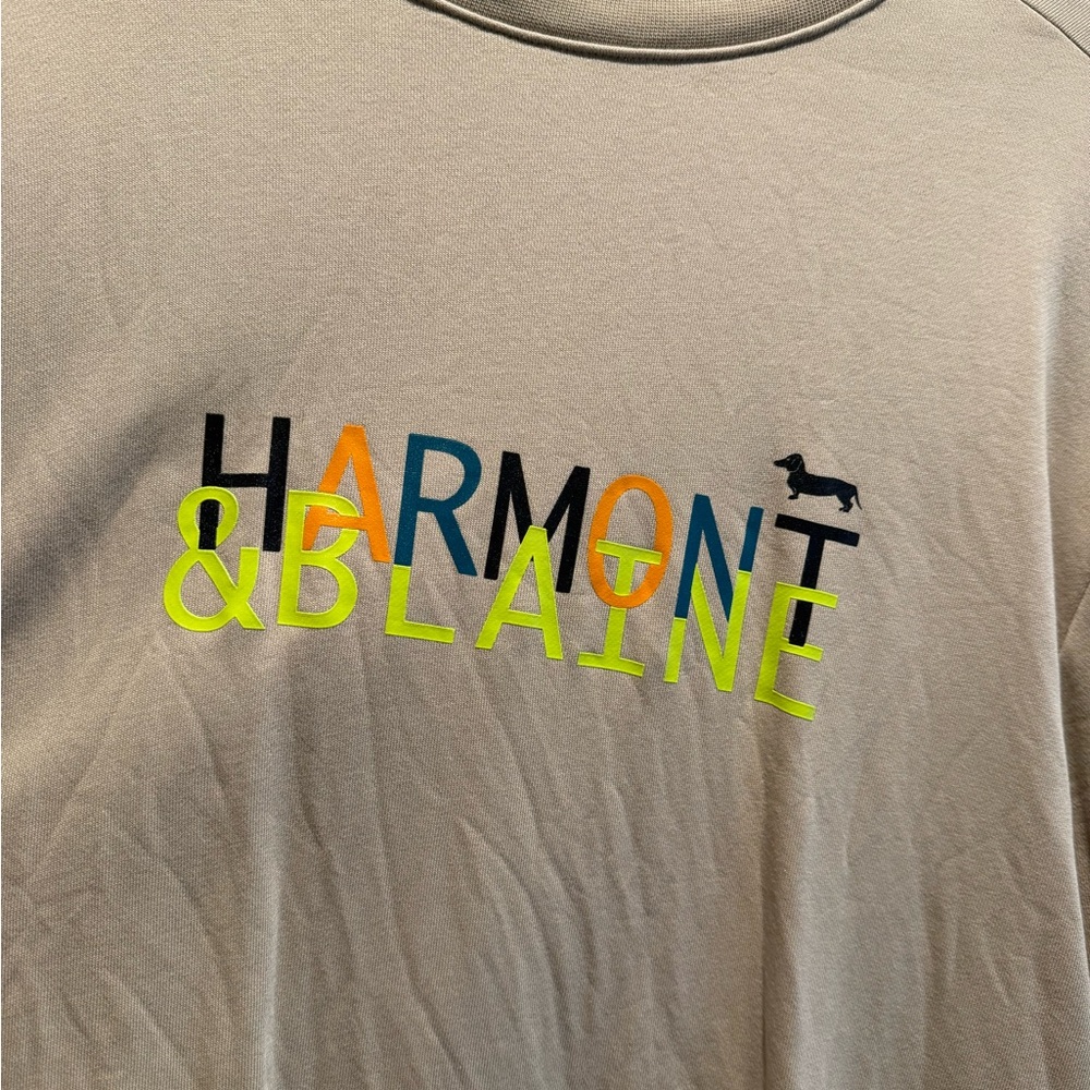Harmont & Blaine Beige Graphic Sweatshirt with Colorful Logo - Picture 2 of 4